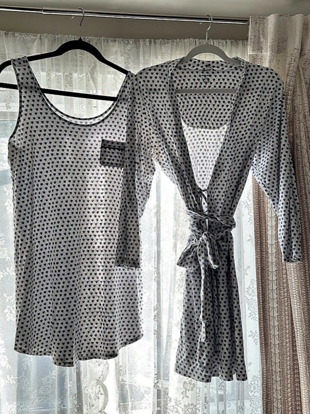Roller Rabbit blue Heart night dress and robe S
